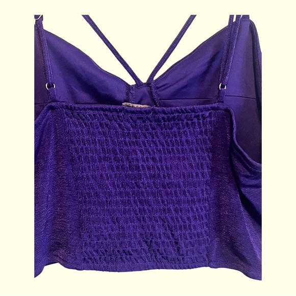 Wild Fable Dark Solid Purple Halter Top With Adjustable Spaghetti Straps size 2X - Picture 2 of 4